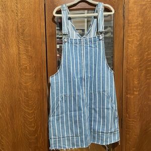 Pull&Bear Carpenter's Stripe Jumper Overall Dress Large